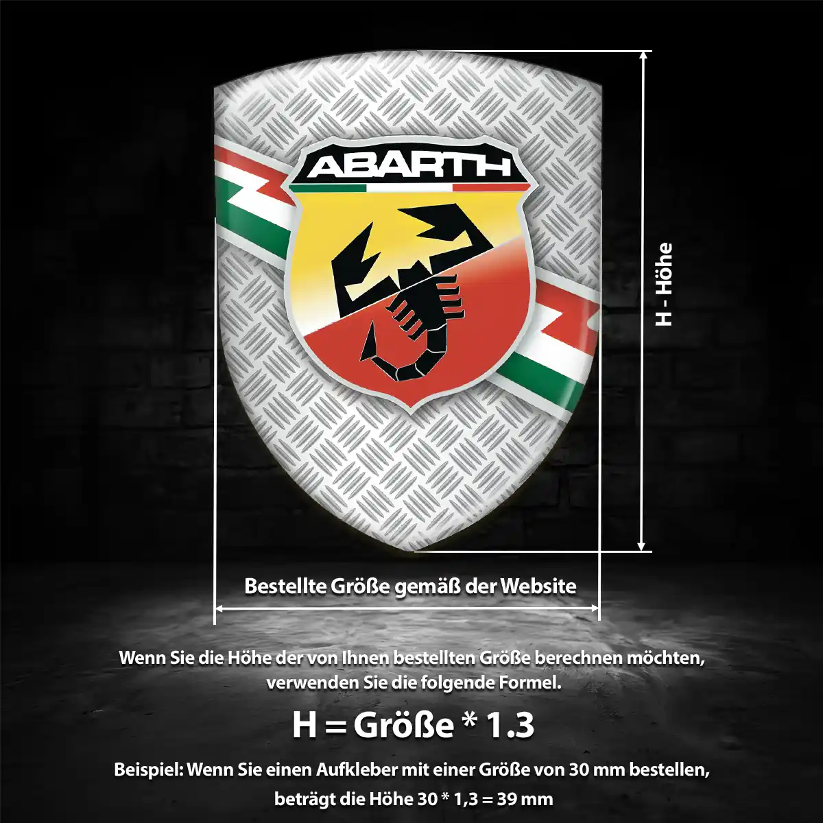 Abarth Wappen Aufkleber Emblem Auto Interieurdesign