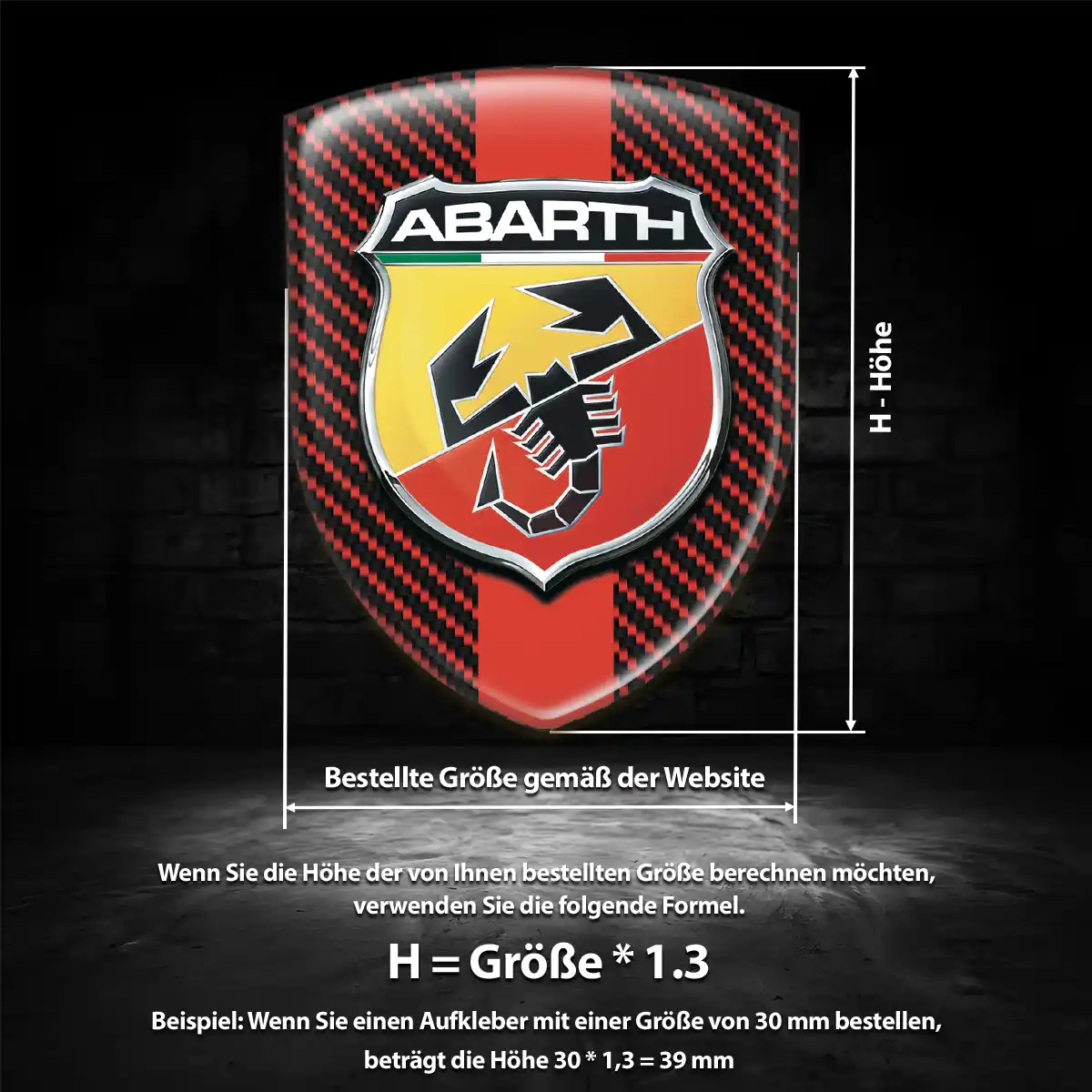 Abarth Wappen Aufkleber Emblem Auto Luxus-Edition