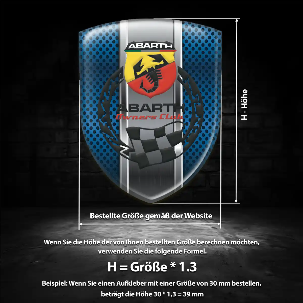 Abarth Wappen Aufkleber Emblem Überzeugende Qualität