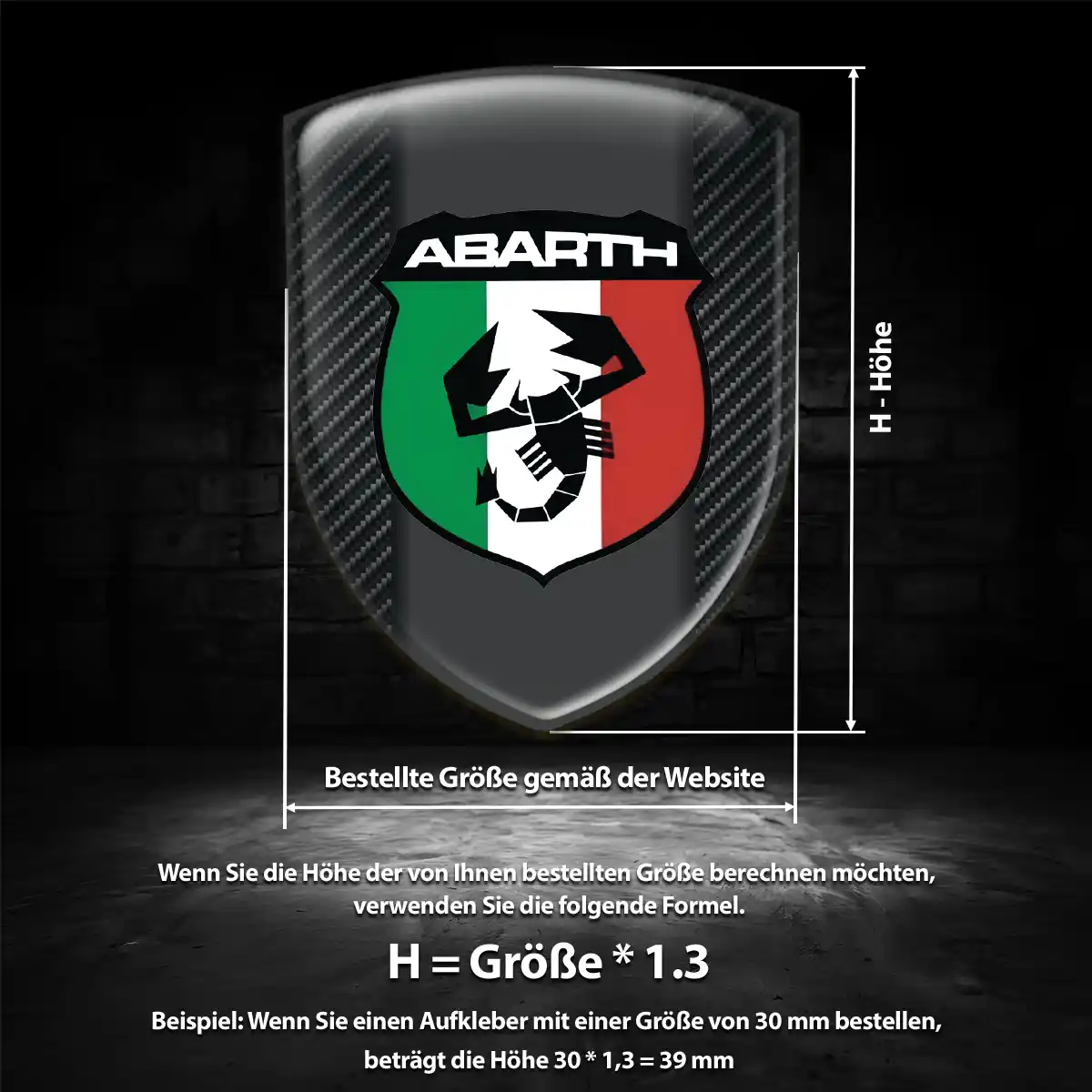 Abarth Wappen Aufkleber Emblem Edles Design