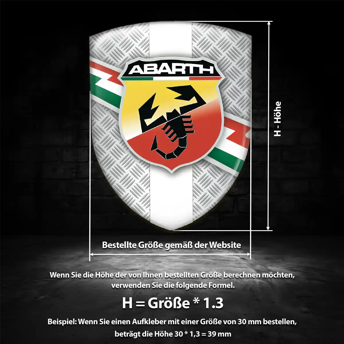Abarth Wappen Aufkleber Emblem Erstklassige Qualität