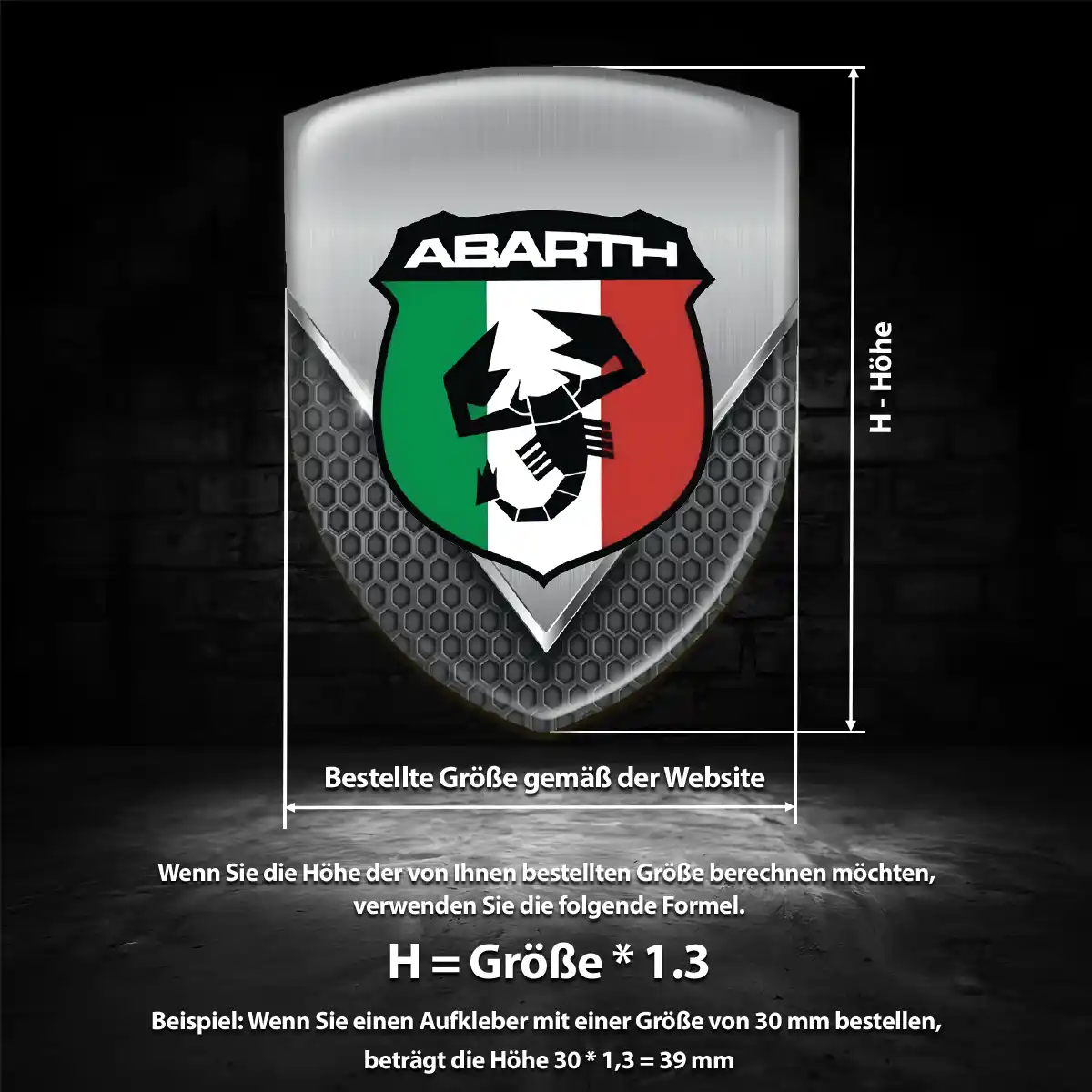 Abarth Wappen Aufkleber Emblem Höchste Qualität