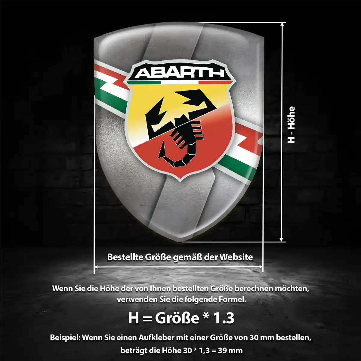 Abarth Wappen Aufkleber Emblem Hochwertiges Harz