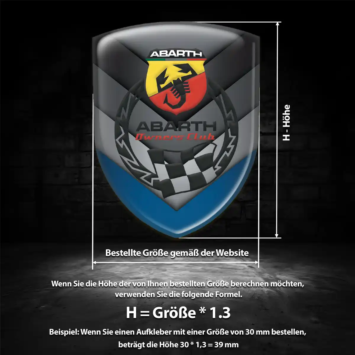 Abarth Wappen Aufkleber Emblem Hohe Qualität