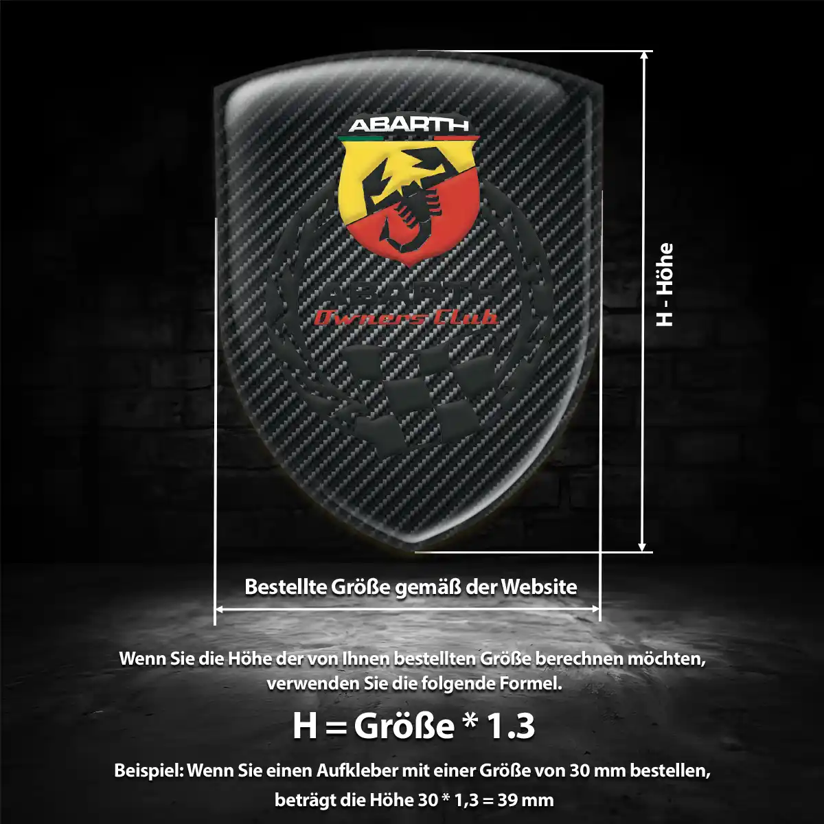 Abarth Wappen Aufkleber Emblem Interieurdesign