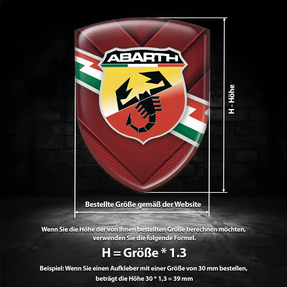 Abarth Wappen Aufkleber Emblem Luxus-Edition
