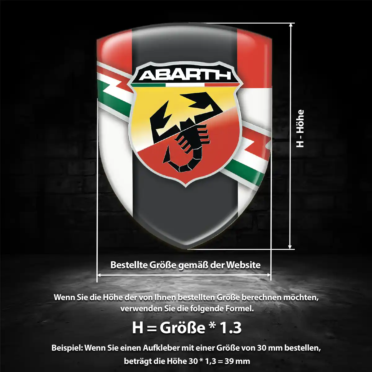 Abarth Wappen Aufkleber Emblem Premium-Edition