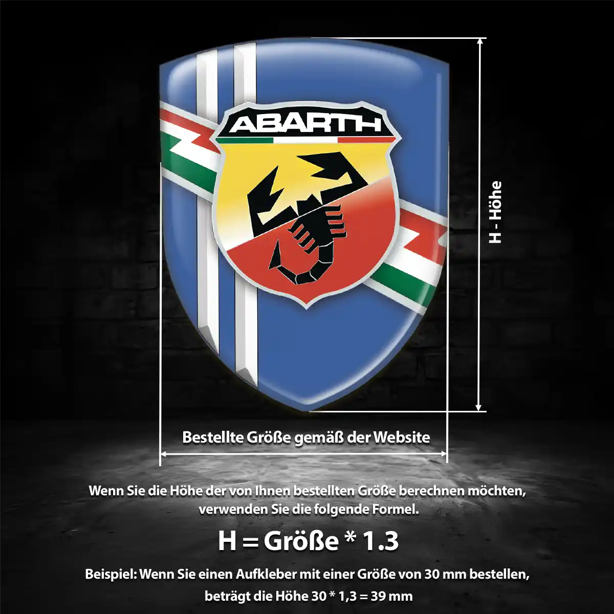 Abarth Wappen Aufkleber Emblem Premiumqualität