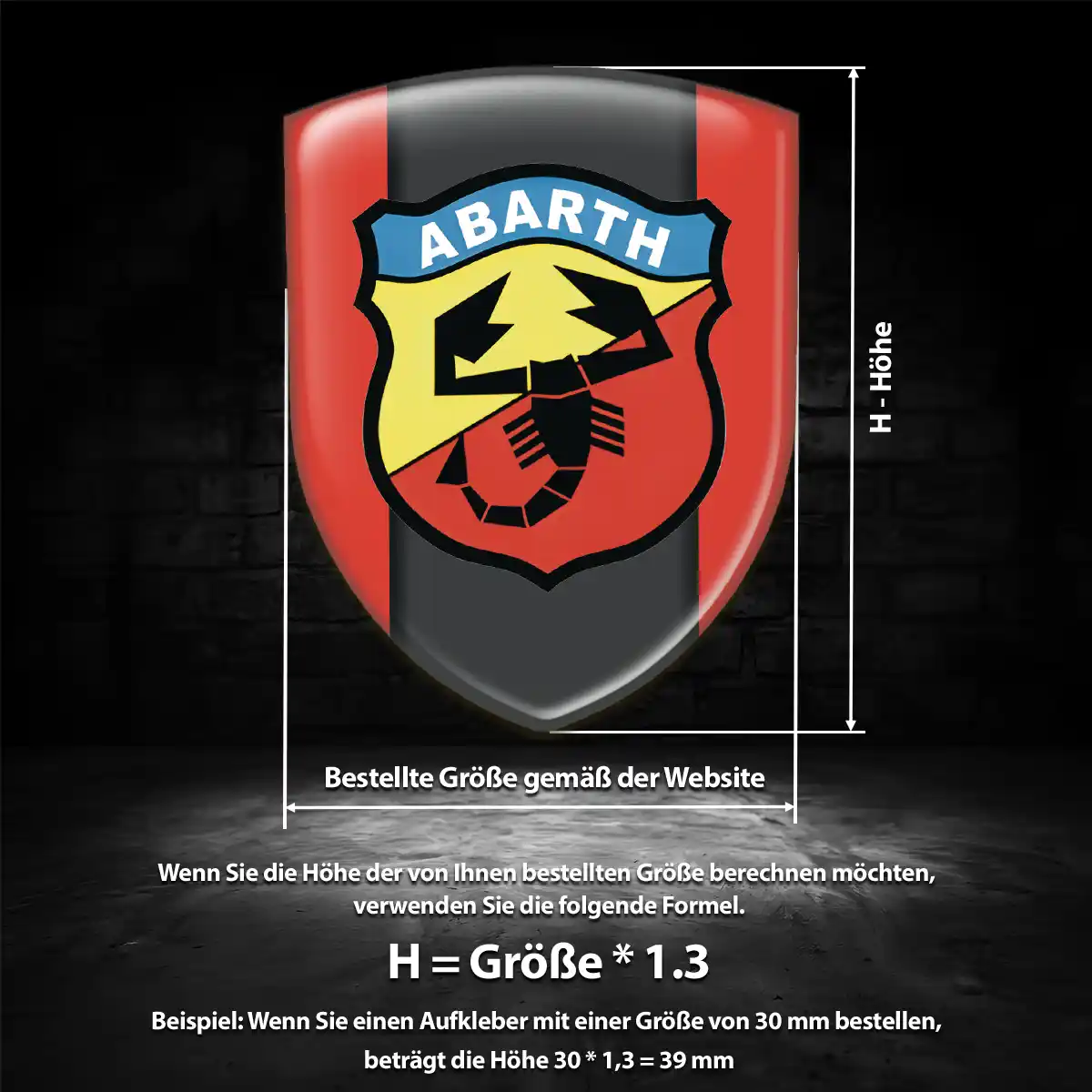 Abarth Wappen Aufkleber Emblem Tuningfahrzeug