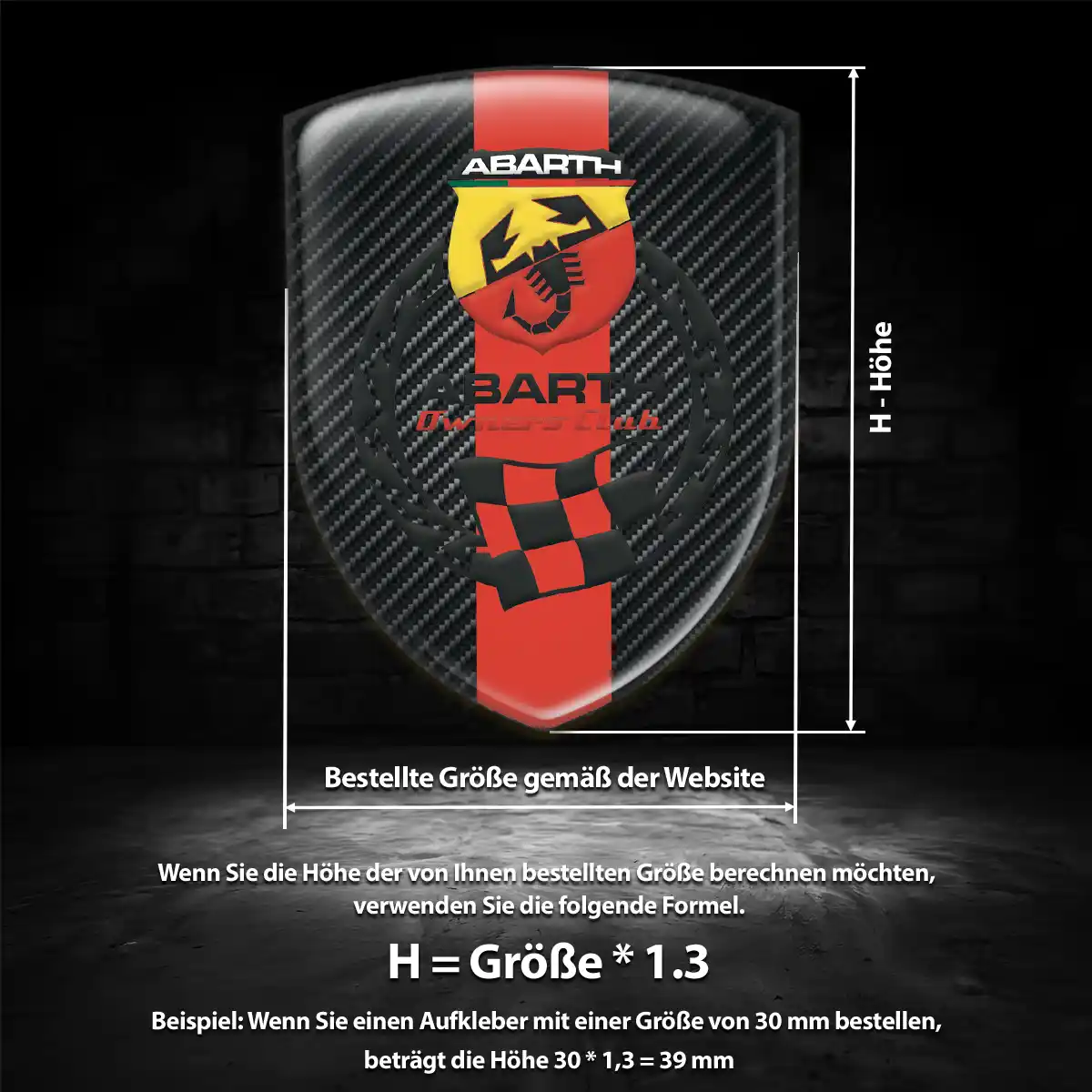 Abarth Wappen Aufkleber Hochwertiges Harz