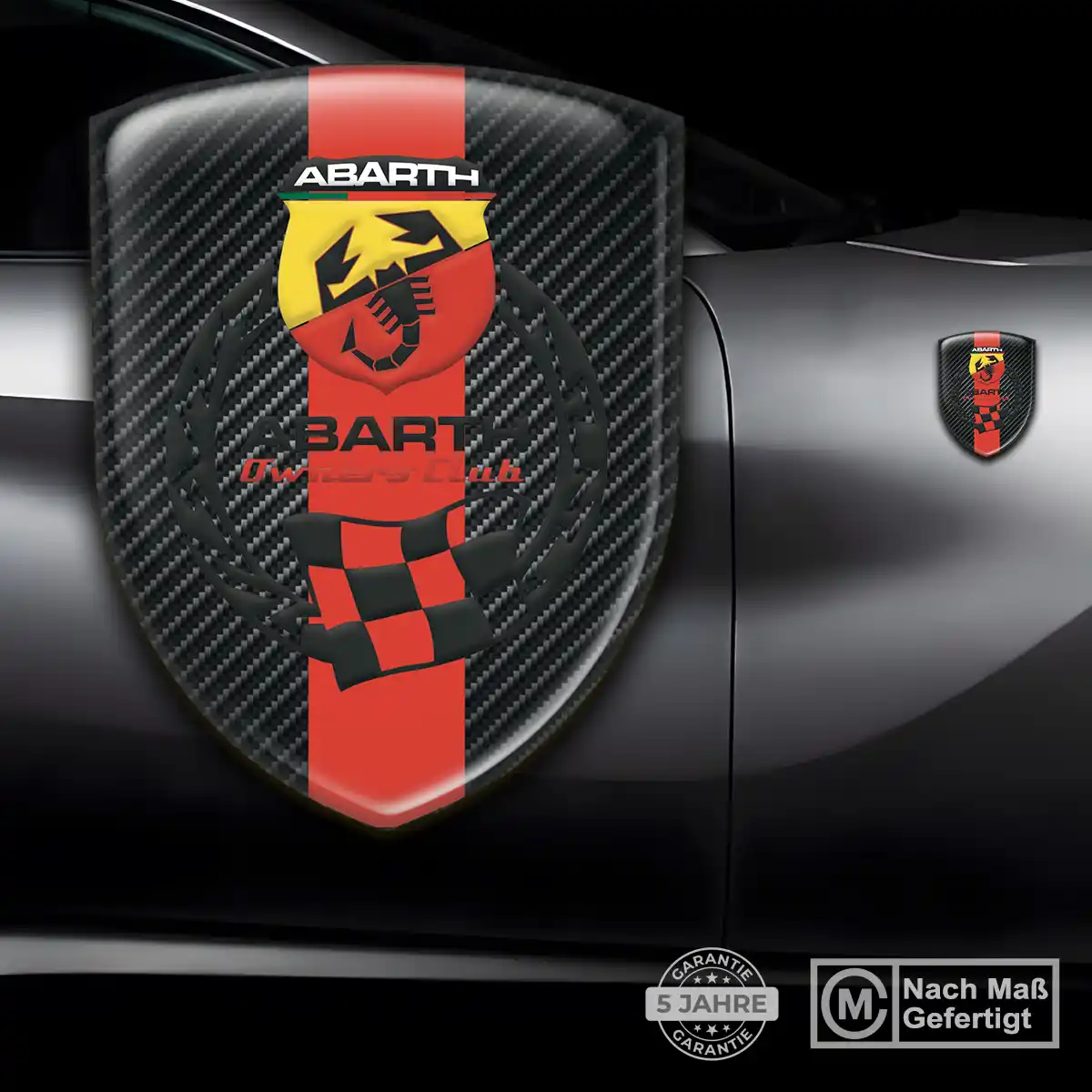 Abarth Wappen Aufkleber Hochwertiges Harz