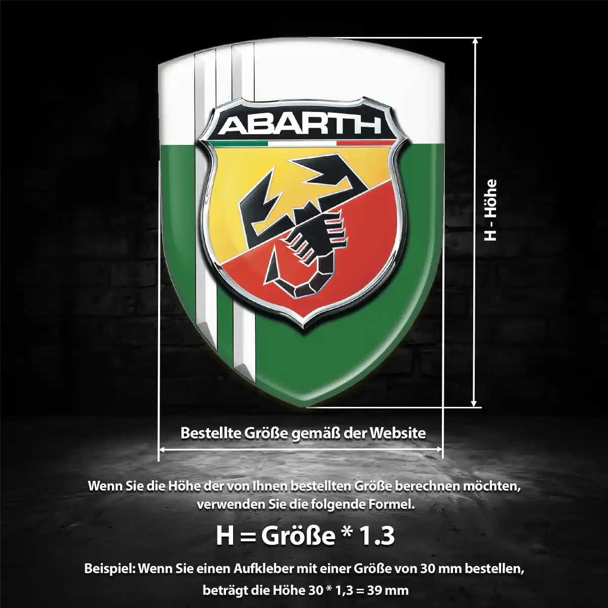 Abarth Wappen Aufkleber Luxus-Edition