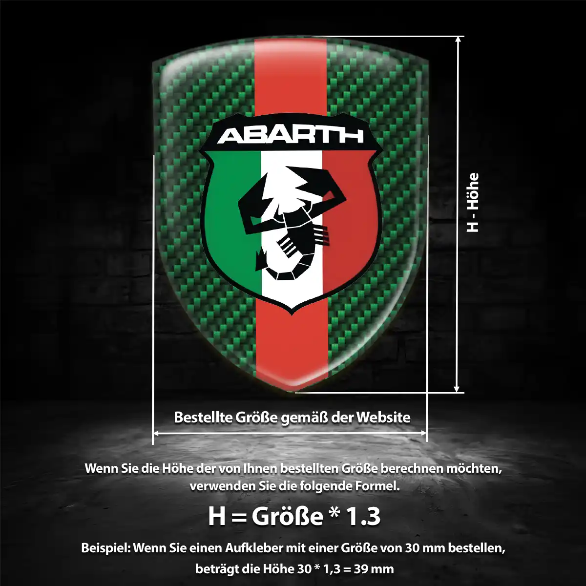Abarth Wappen Emblem Aufkleber Ausdrucksstarkes Design
