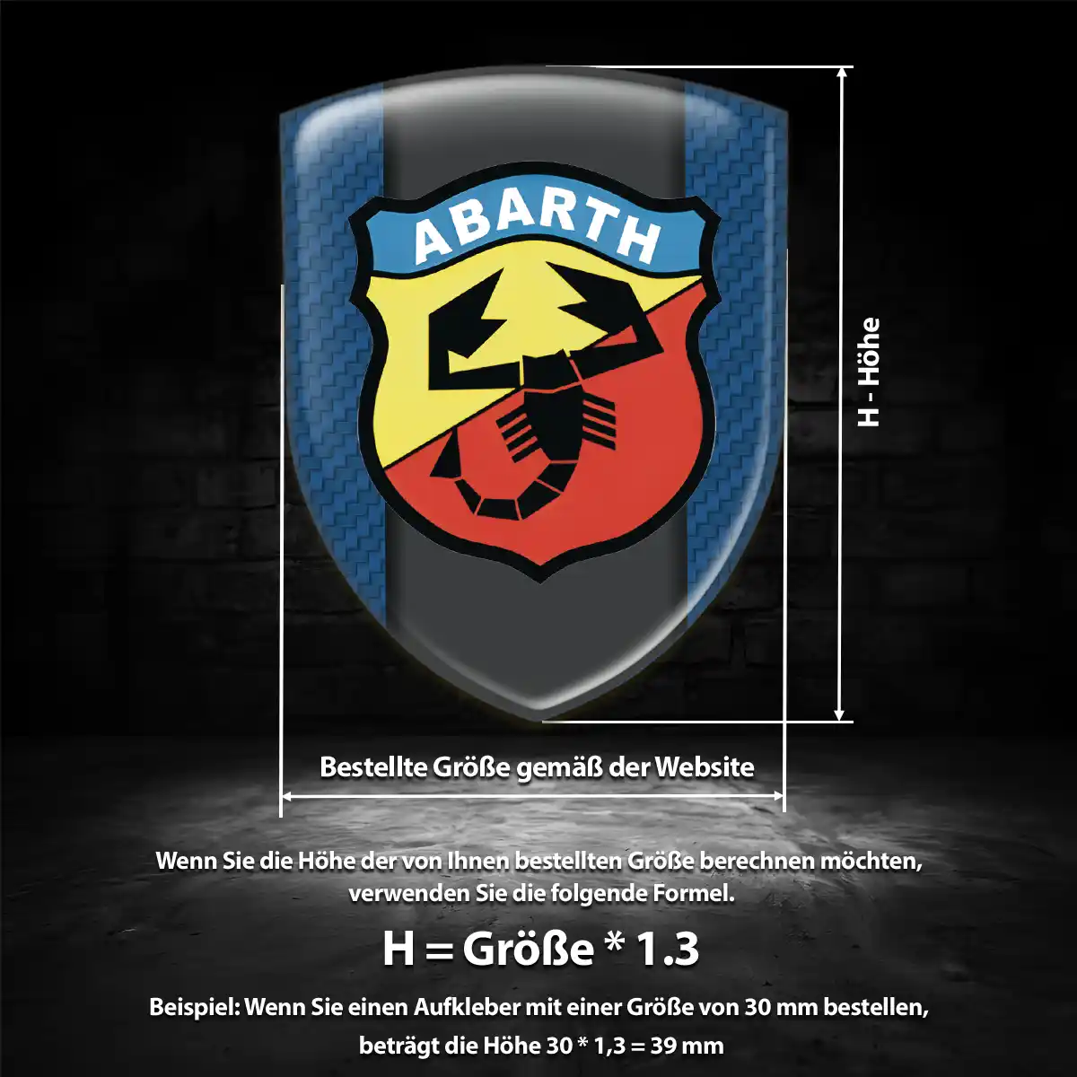 Abarth Wappen Emblem Aufkleber Auto Edles Design
