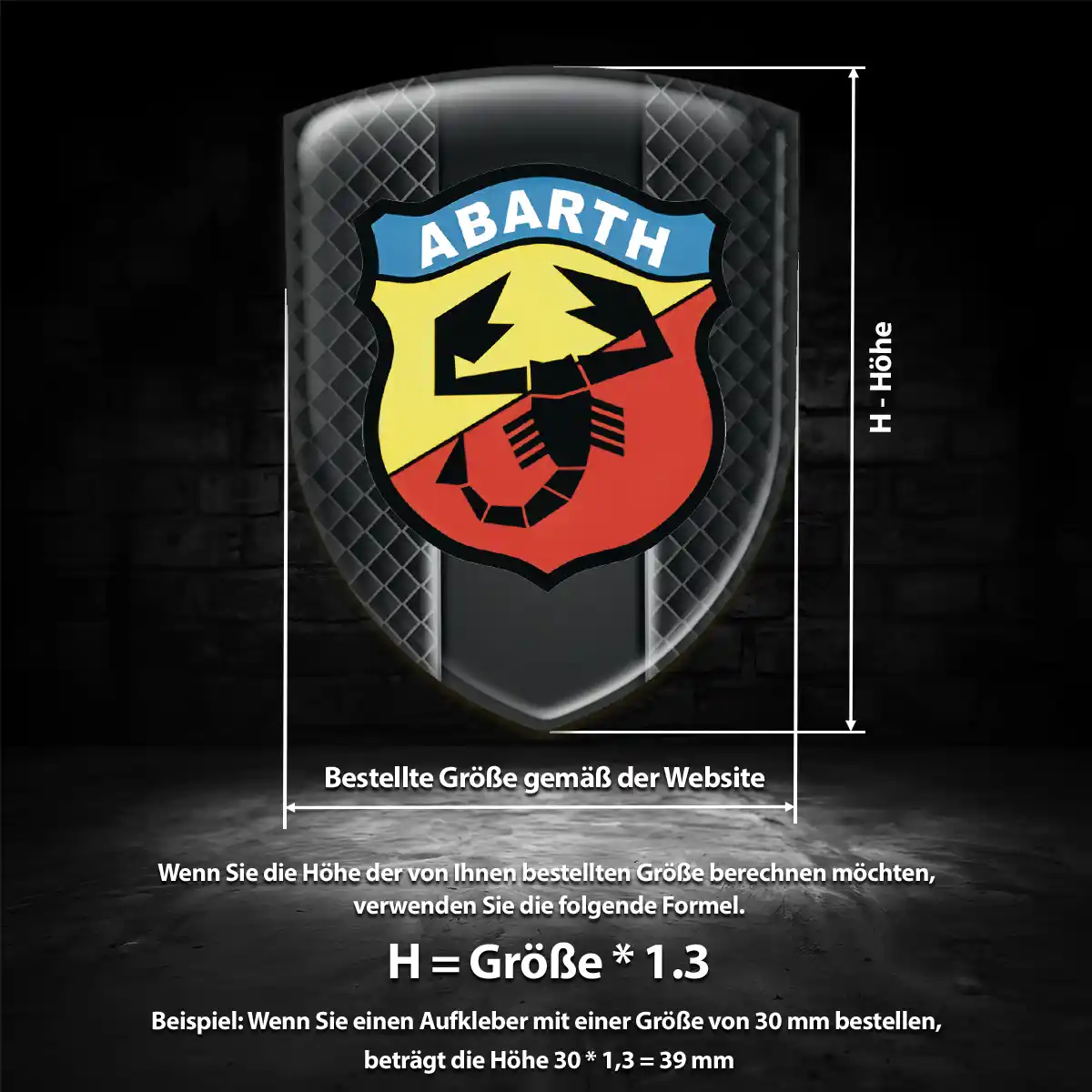 Abarth Wappen Emblem Aufkleber Auto Erstklassige Qualität