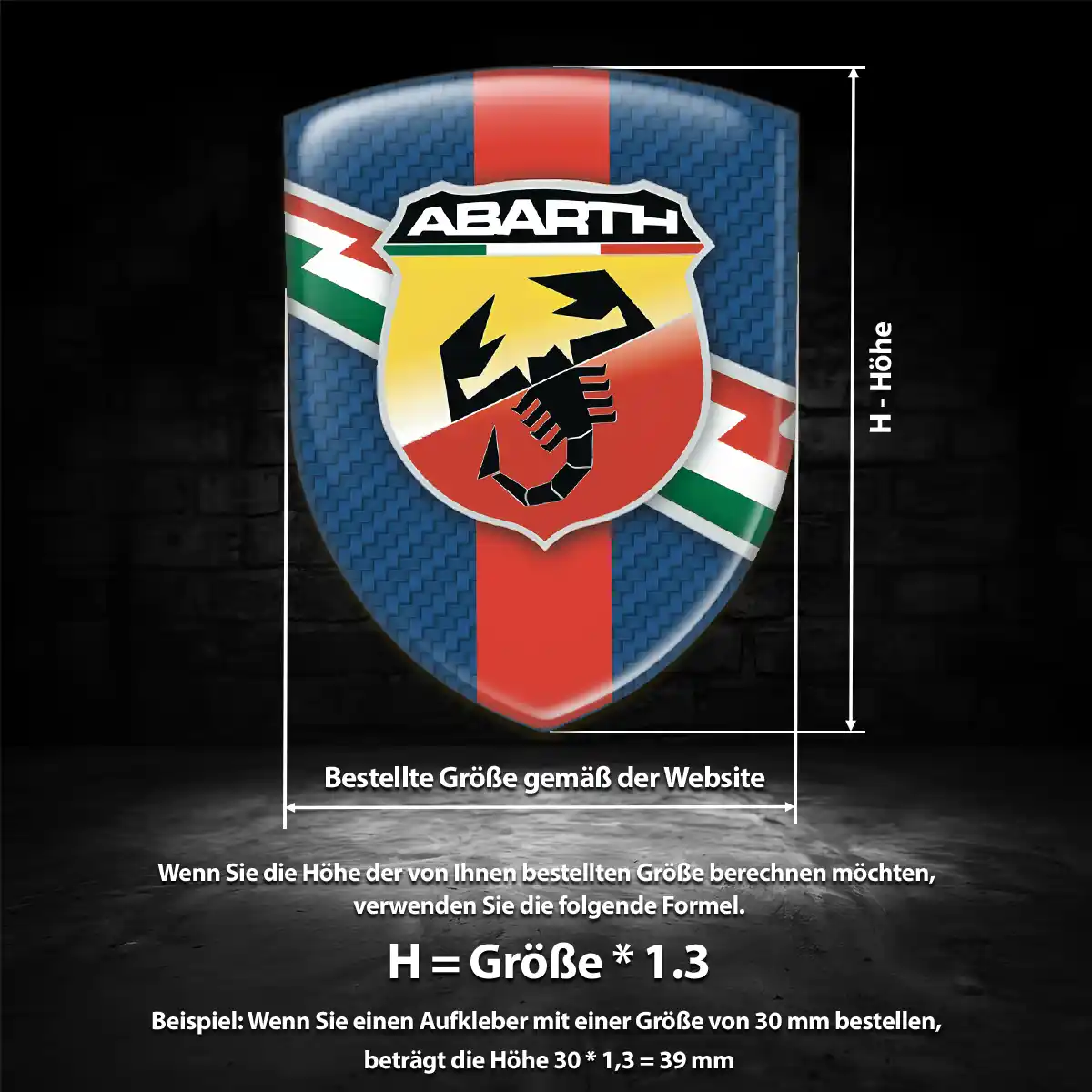 Abarth Wappen Emblem Aufkleber Auto Höchste Qualität