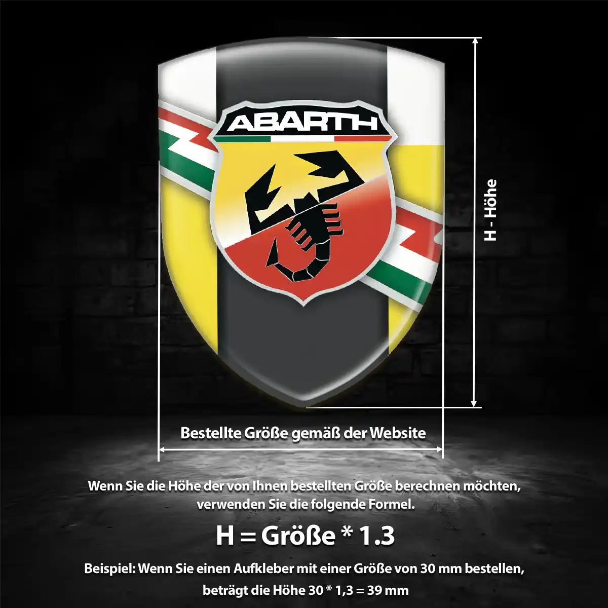 Abarth Wappen Emblem Aufkleber Auto Hochwertiges Harz