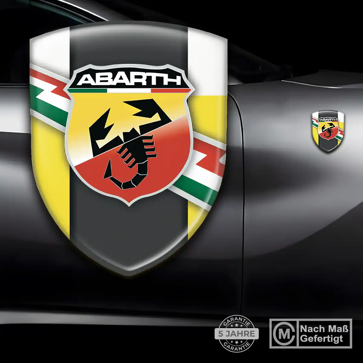Abarth Wappen Emblem Aufkleber Auto Hochwertiges Harz