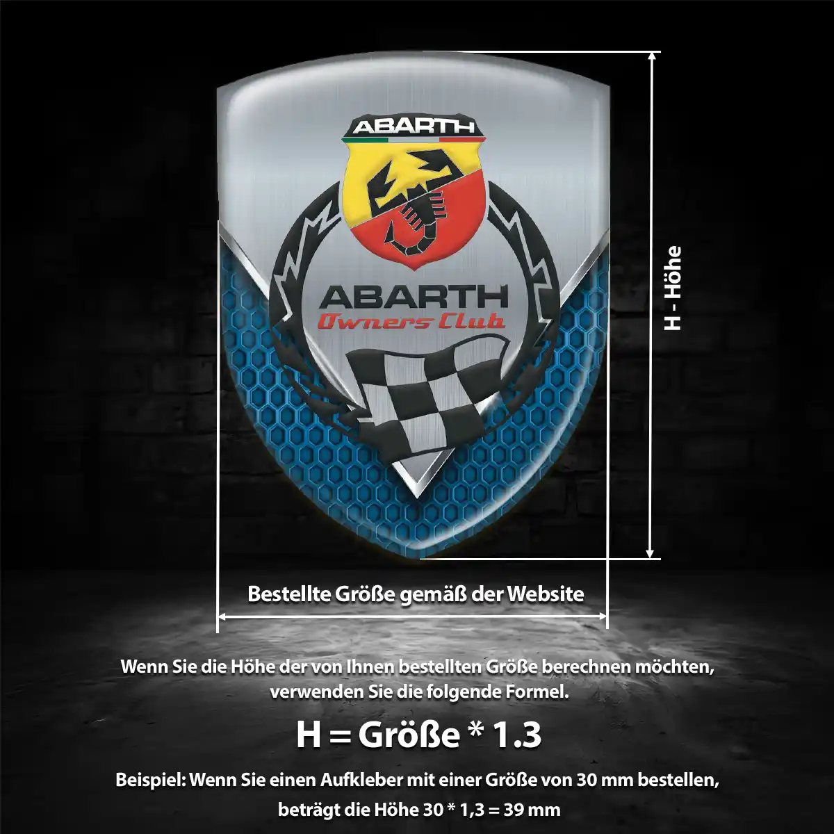 Abarth Wappen Emblem Aufkleber Auto Interieurdesign