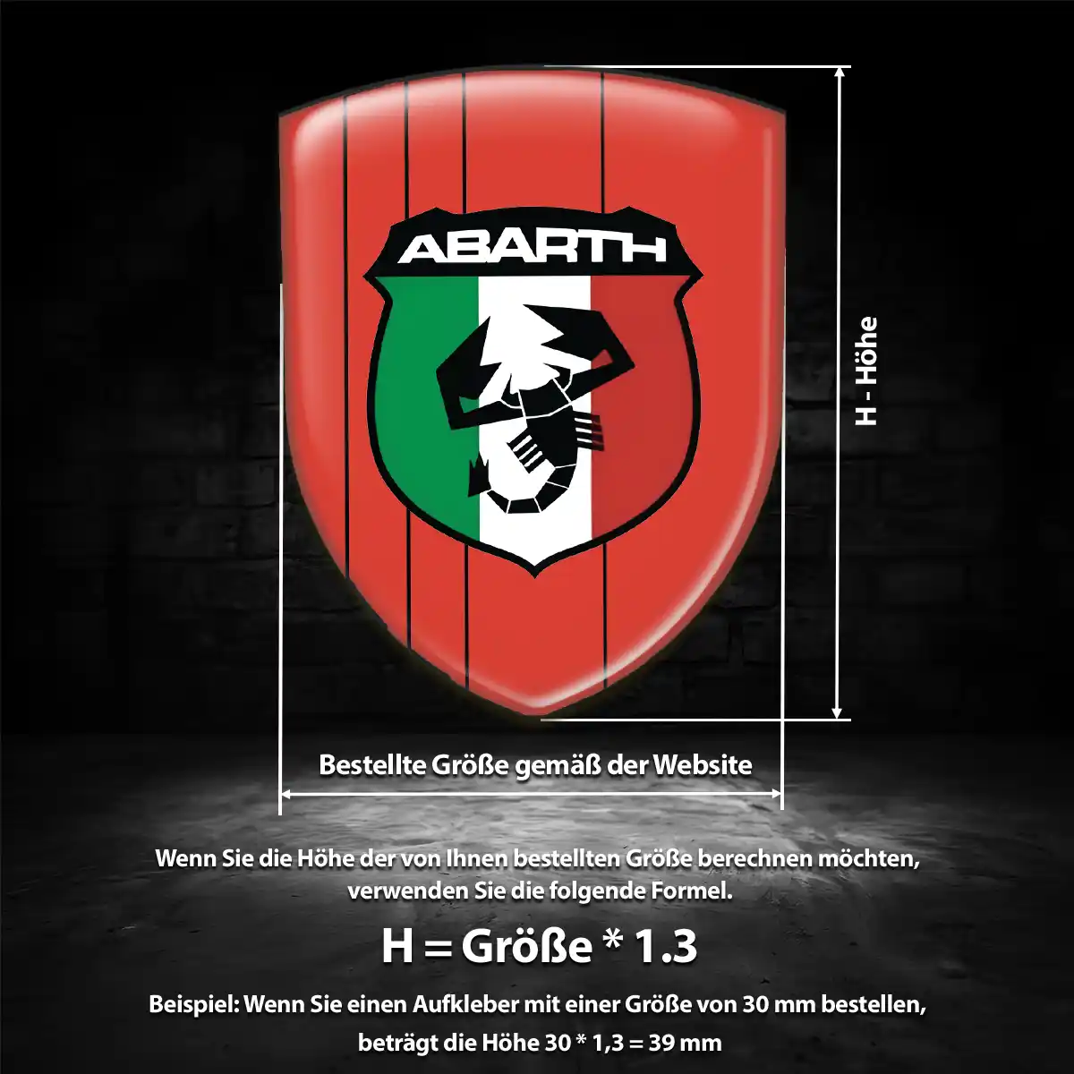Abarth Wappen Emblem Aufkleber Auto Premium-Edition