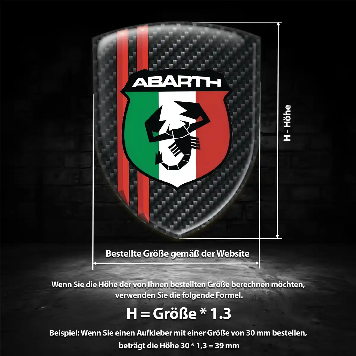 Abarth Wappen Emblem Aufkleber Überzeugende Qualität
