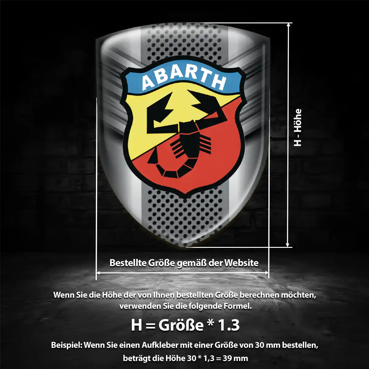 Abarth Wappen Emblem Aufkleber Edles Design