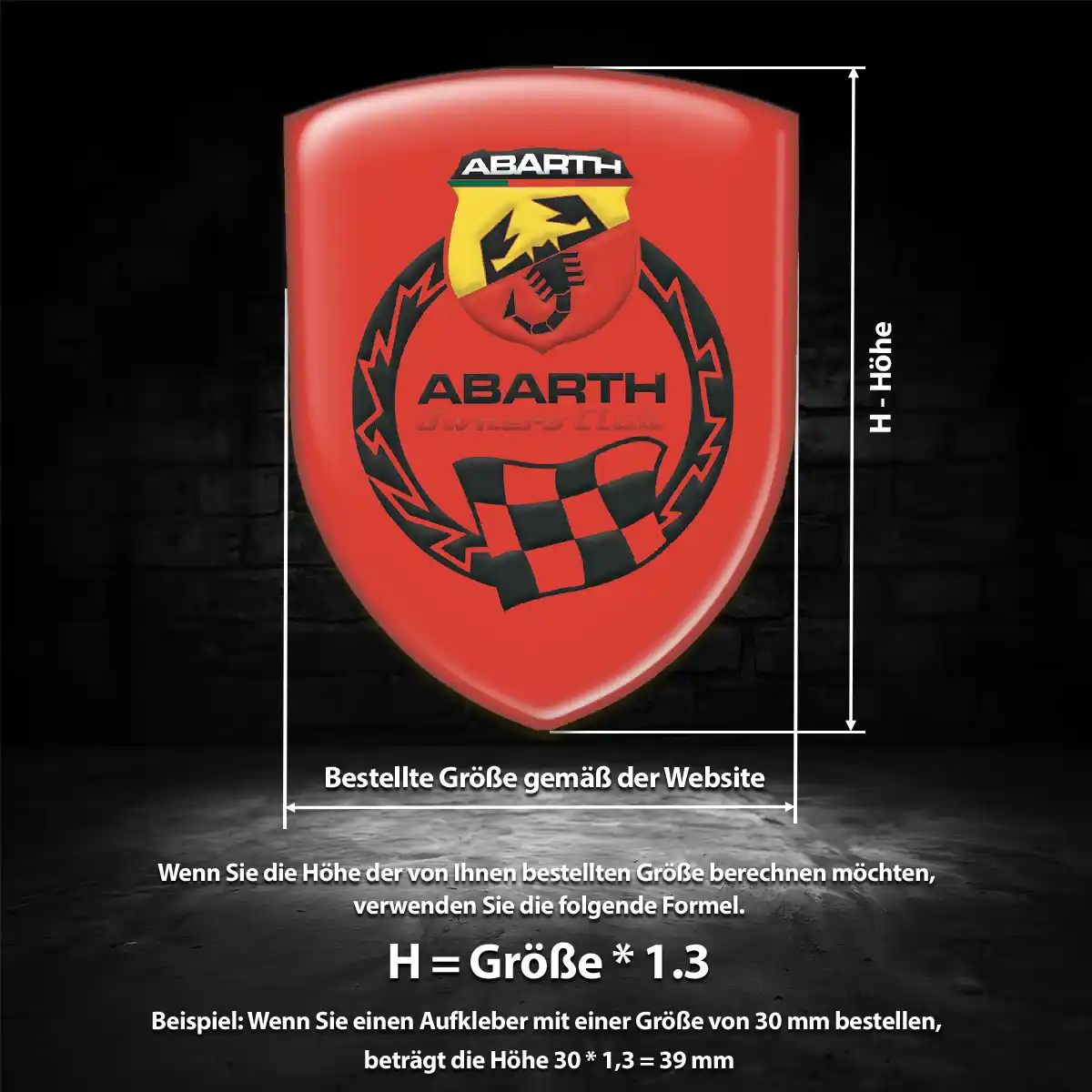 Abarth Wappen Emblem Aufkleber Elegantes Design