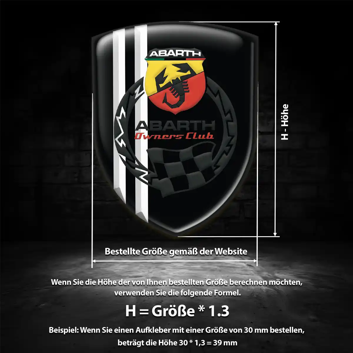 Abarth Wappen Emblem Aufkleber Exterieurdesign