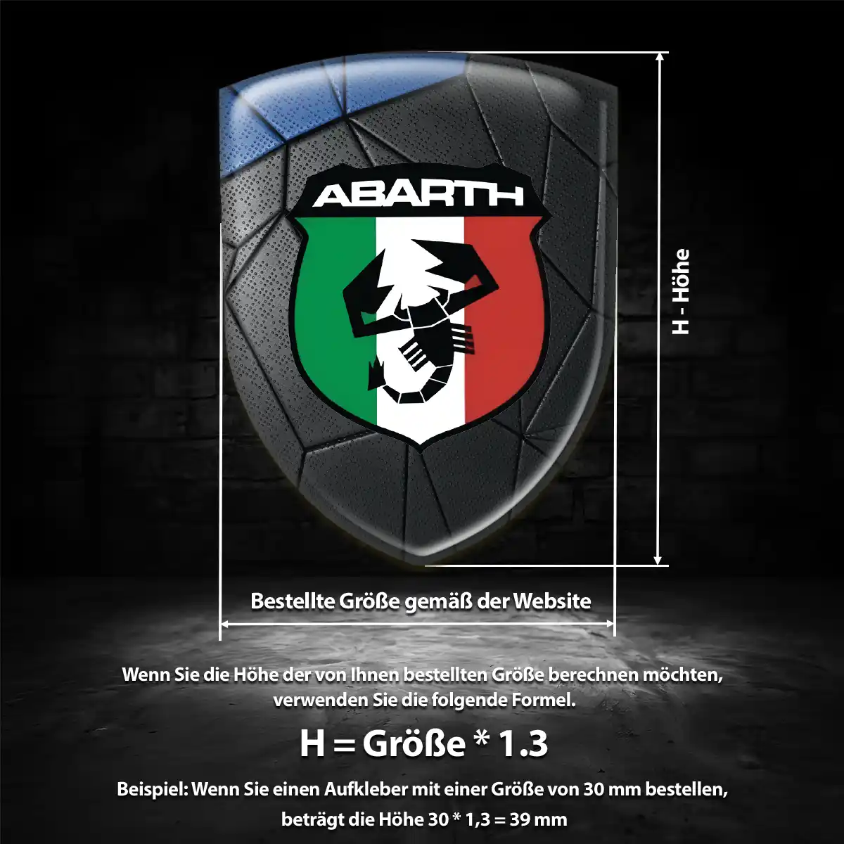Abarth Wappen Emblem Aufkleber Hochwertiges Harz