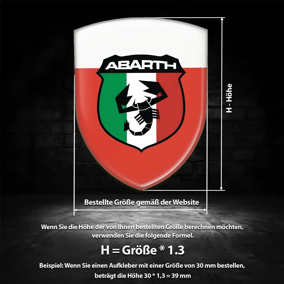 Abarth Wappen Emblem Aufkleber Interieurdesign