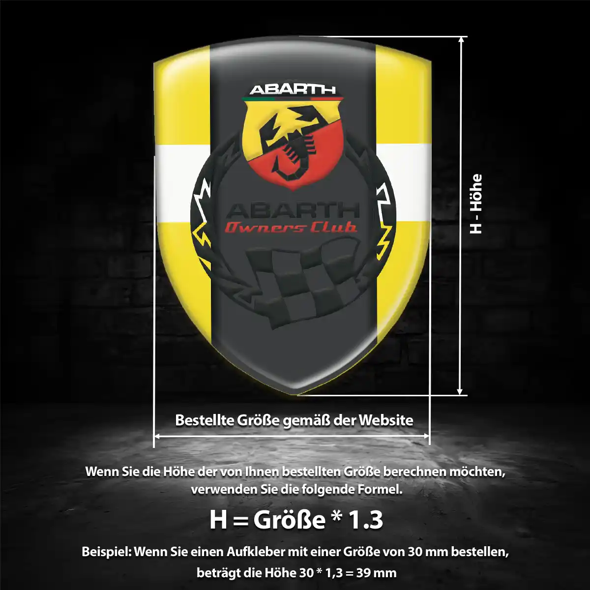 Abarth Wappen Emblem Aufkleber Luxus-Edition