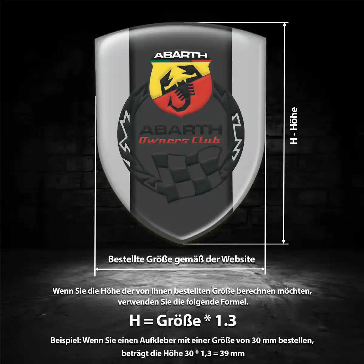 Abarth Wappen Emblem Aufkleber Modernes Design