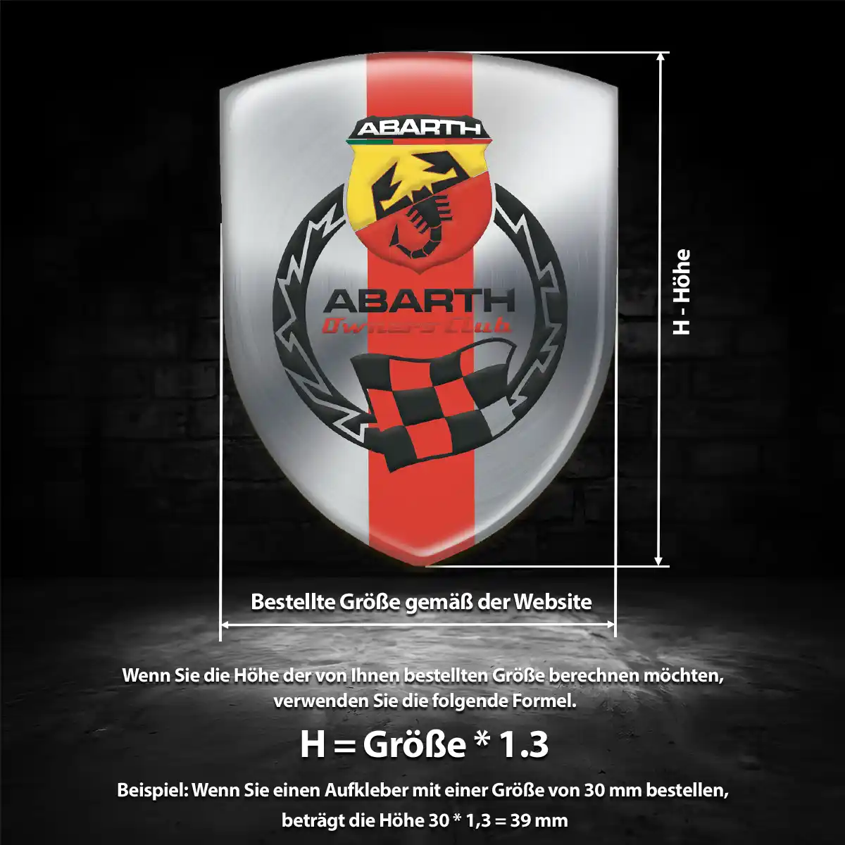 Abarth Wappen Emblem Aufkleber Spitzenqualität