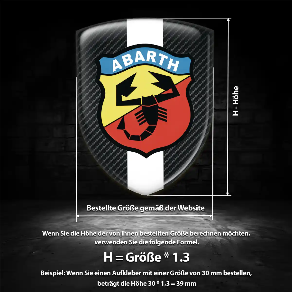 Abarth Wappen Emblem Aufkleber Tuningfahrzeug