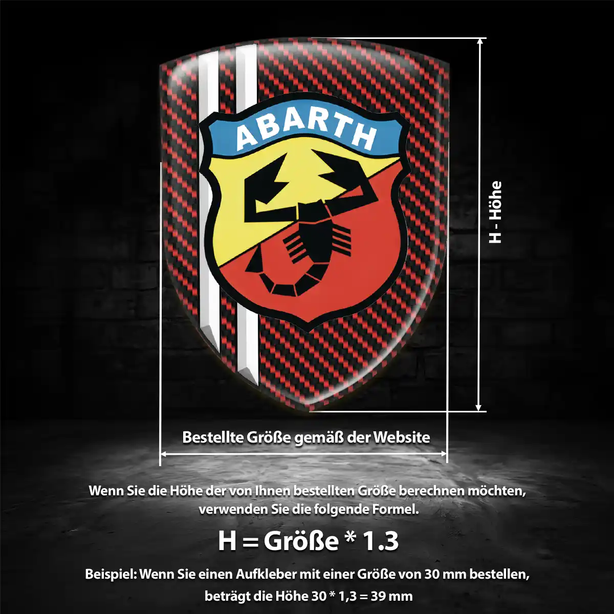 Abarth Wappen Emblem Auto Hochwertiges Harz
