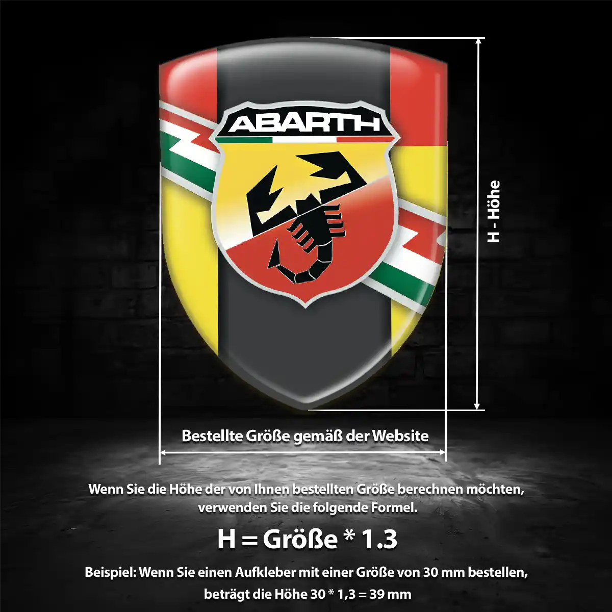 Abarth Wappen Emblem Hochwertiges Harz