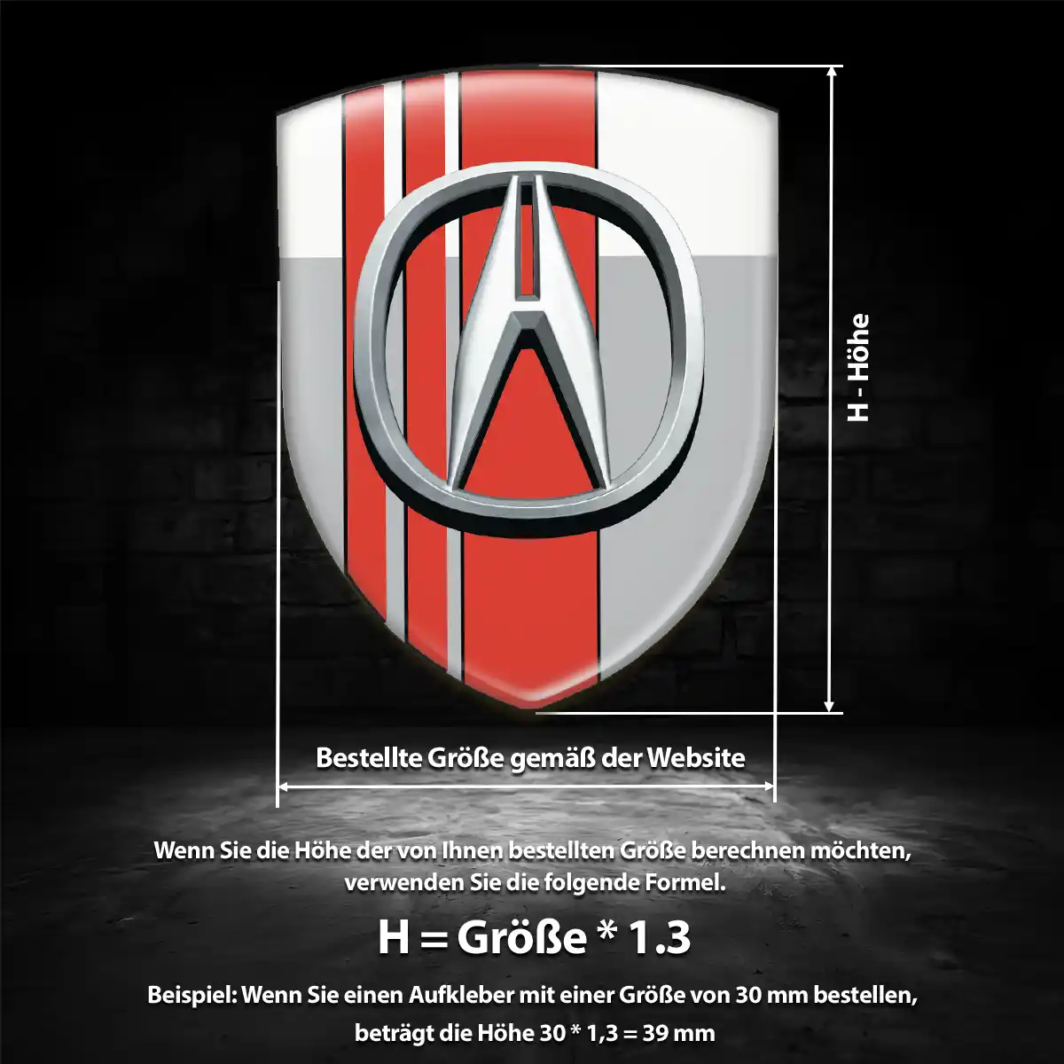 Acura 3D Gel Aufkleber Auto Hohe Qualität