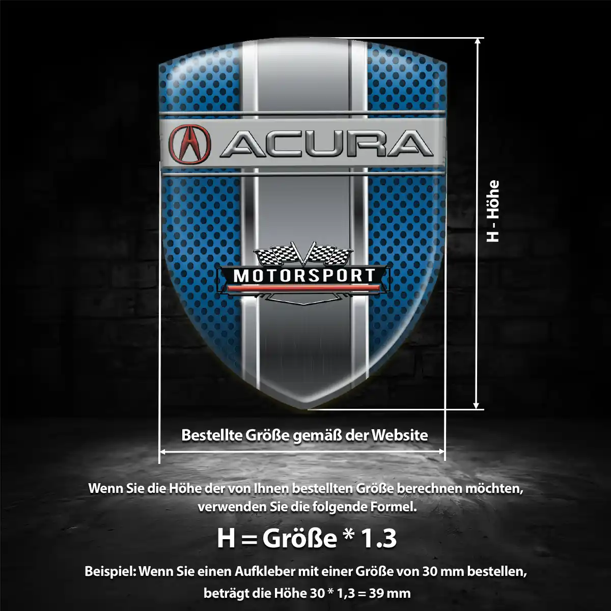 Acura 3D Gel Aufkleber Auto Limitierte Auflage