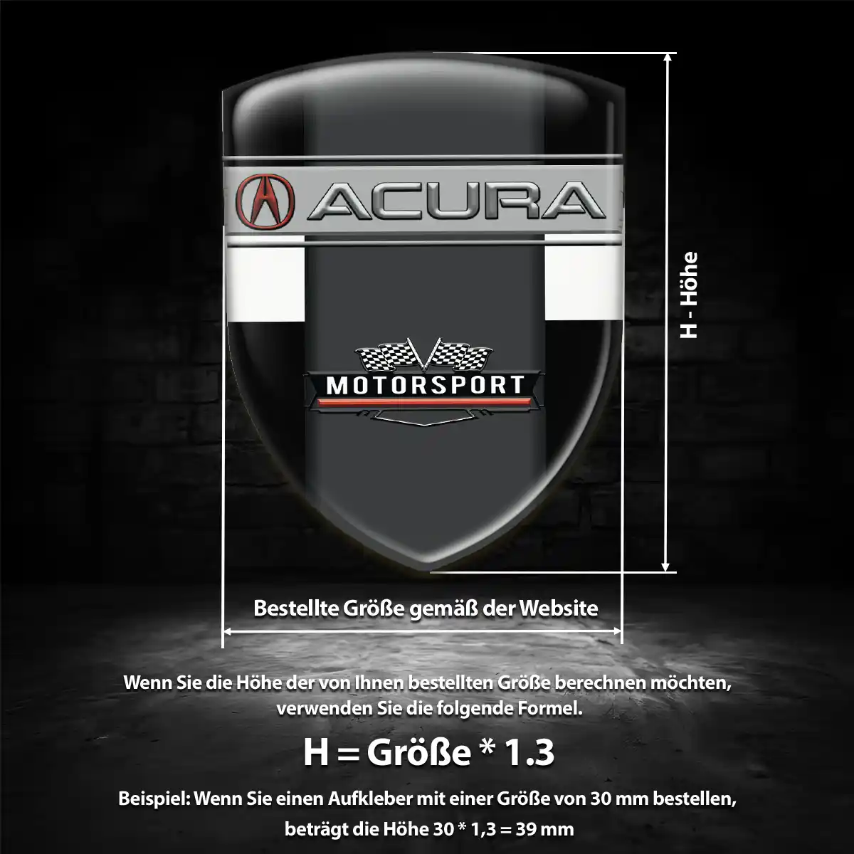 Acura 3D Gel Aufkleber Auto Luxus-Edition