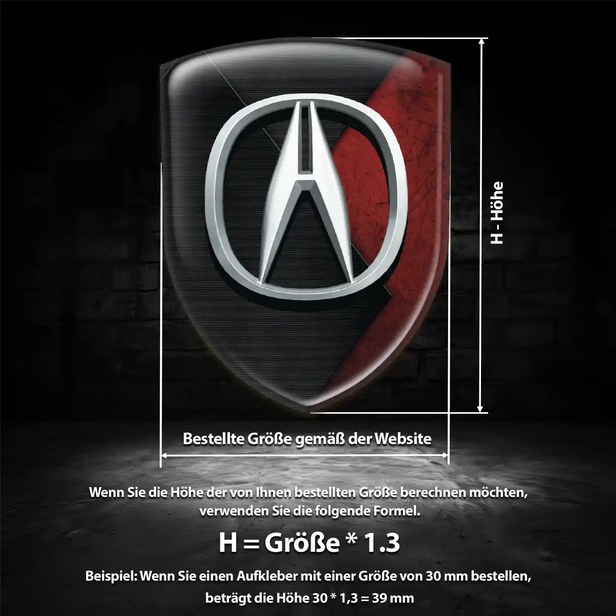 Acura 3D Gel Aufkleber Auto Premium-Edition