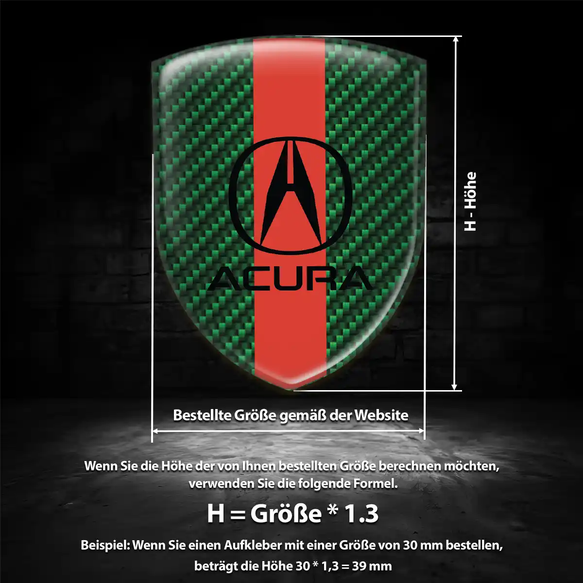 Acura 3D Gel Aufkleber Auto Premiumqualität