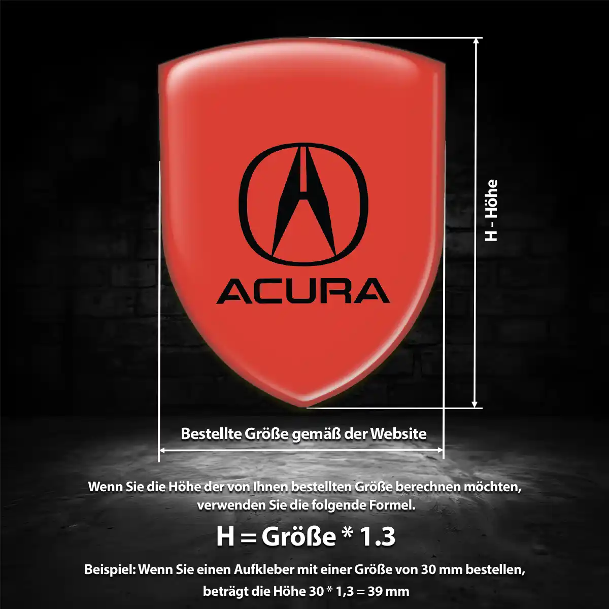Acura 3D Gel Aufkleber Emblem Auto Hochwertiges Harz