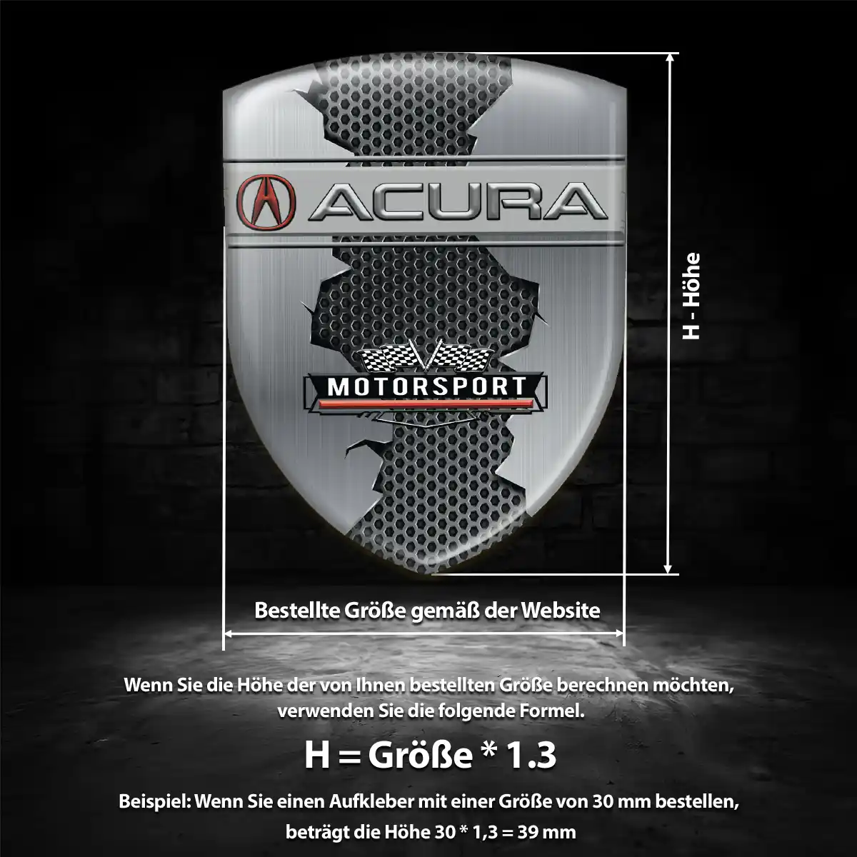 Acura 3D Gel Aufkleber Emblem Auto Interieurdesign