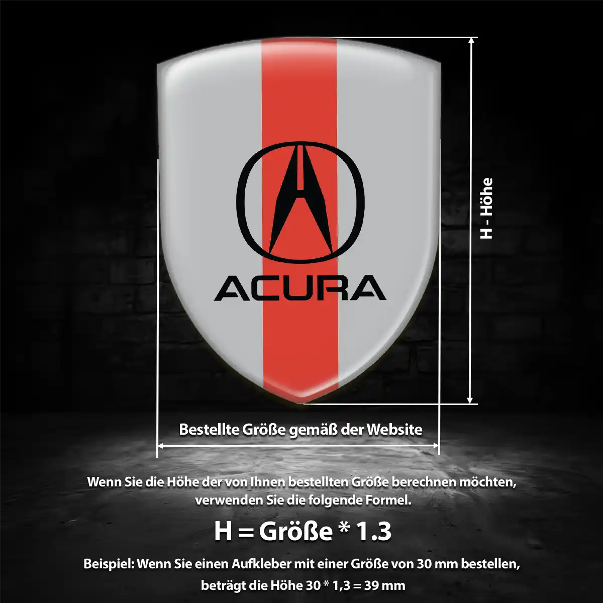 Acura 3D Gel Aufkleber Emblem Exterieurdesign