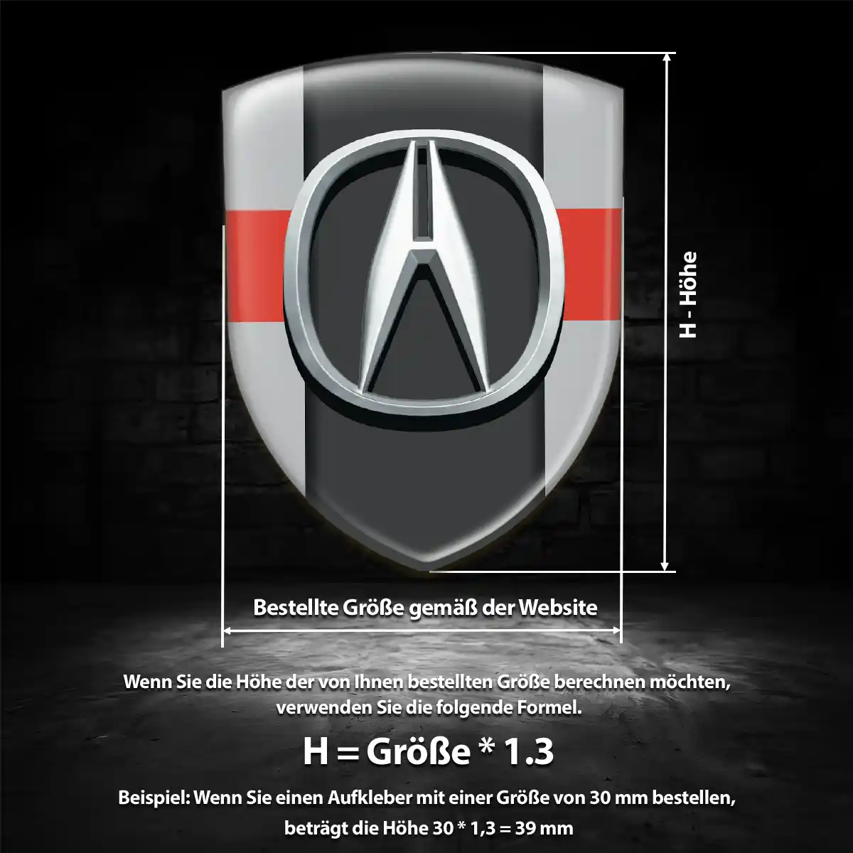 Acura 3D Gel Aufkleber Emblem Hochwertiges Harz