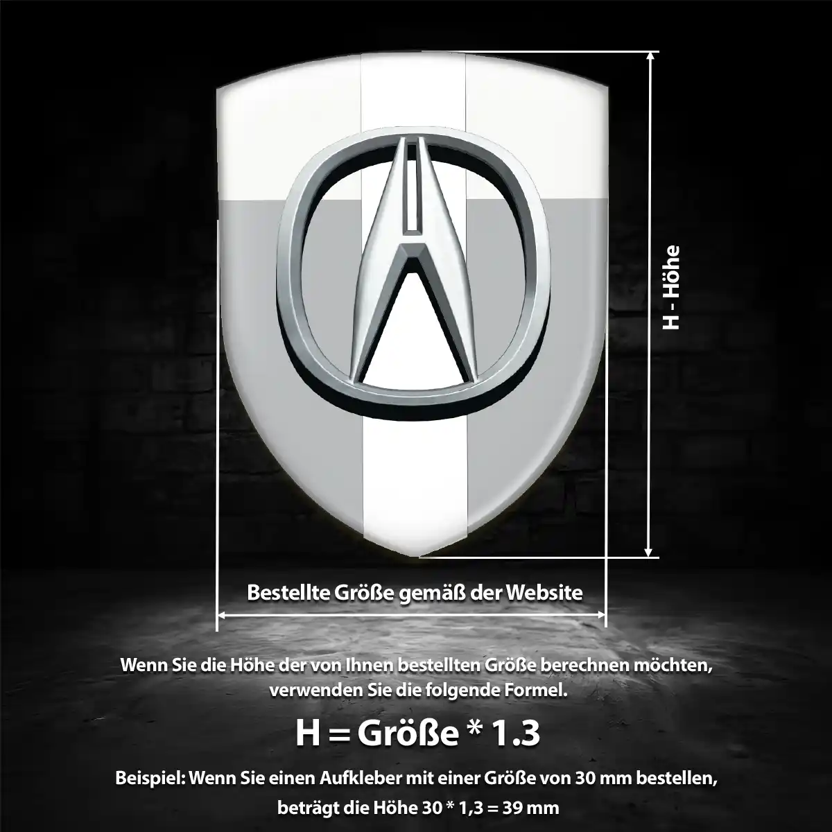 Acura 3D Gel Aufkleber Emblem Interieurdesign