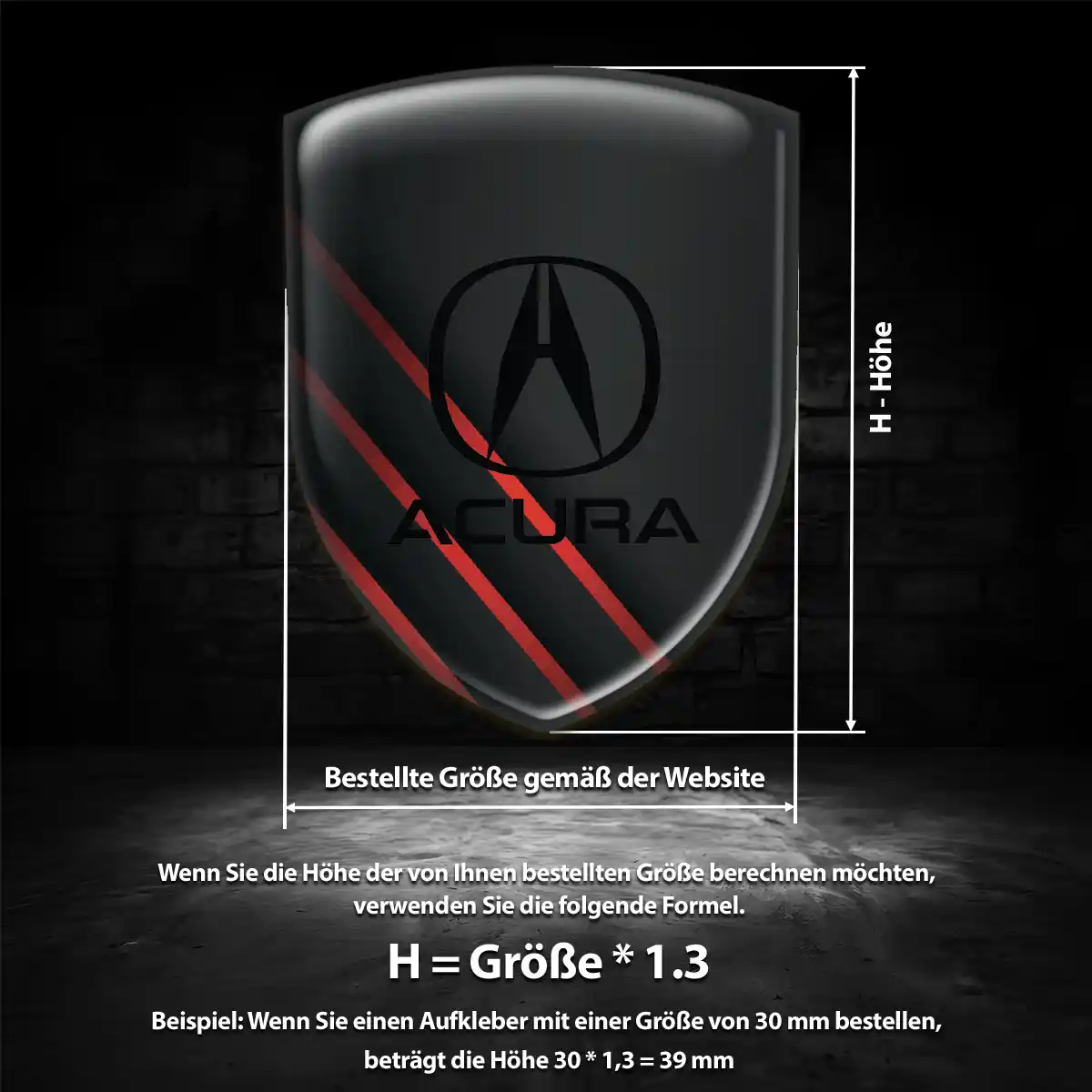 Acura 3D Gel Aufkleber Emblem Limitierte Auflage