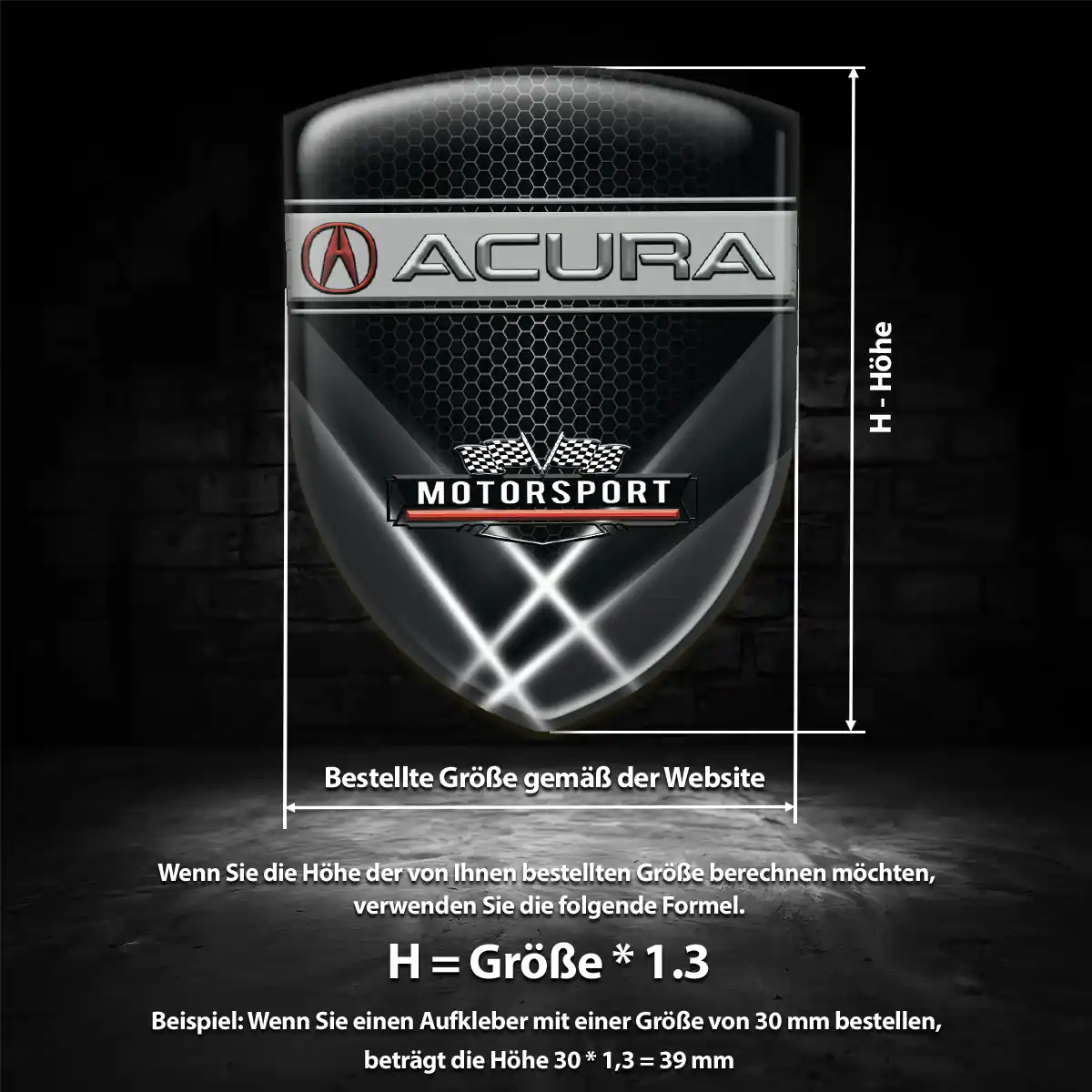 Acura 3D Gel Aufkleber Emblem Luxus-Edition
