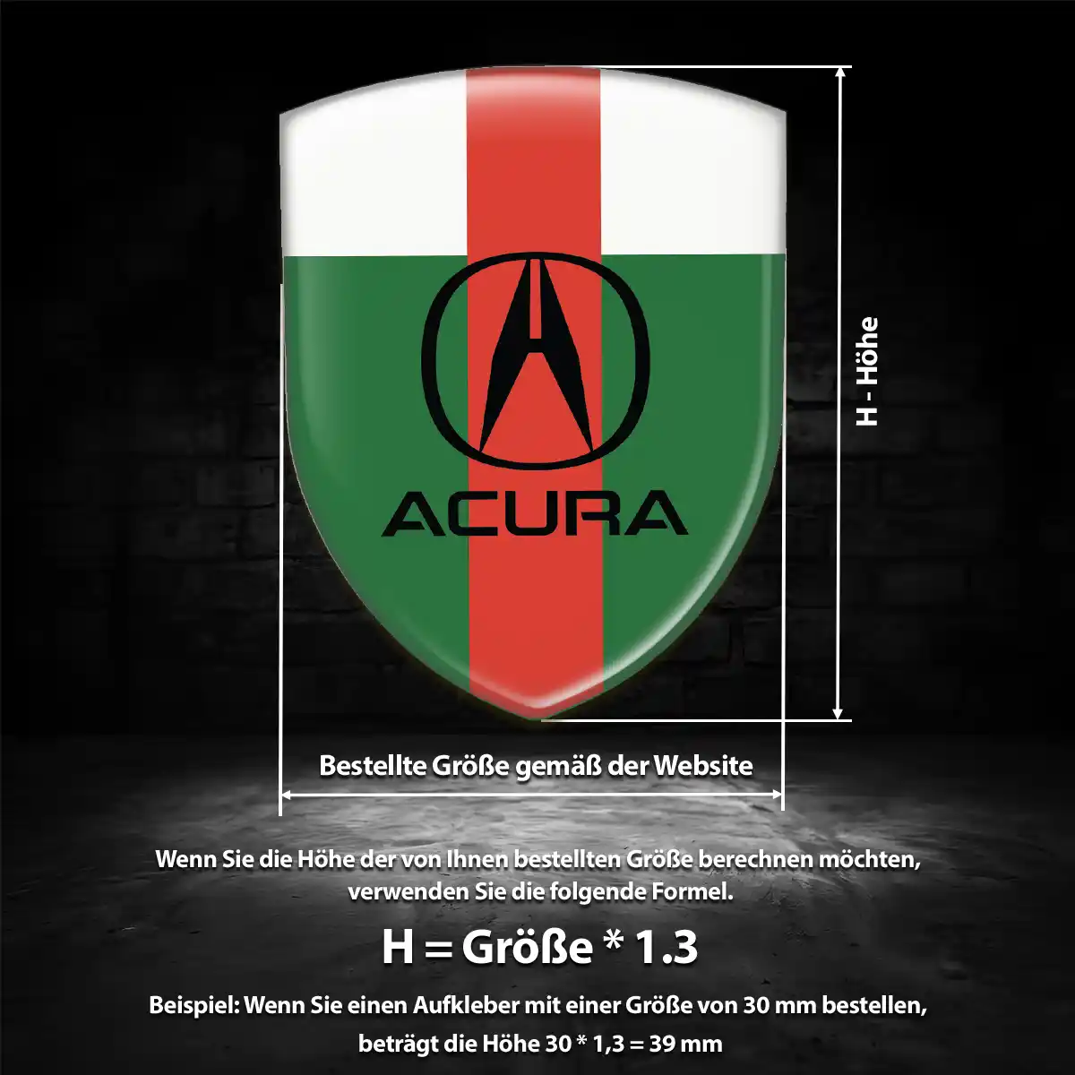 Acura 3D Gel Aufkleber Emblem Premium-Edition
