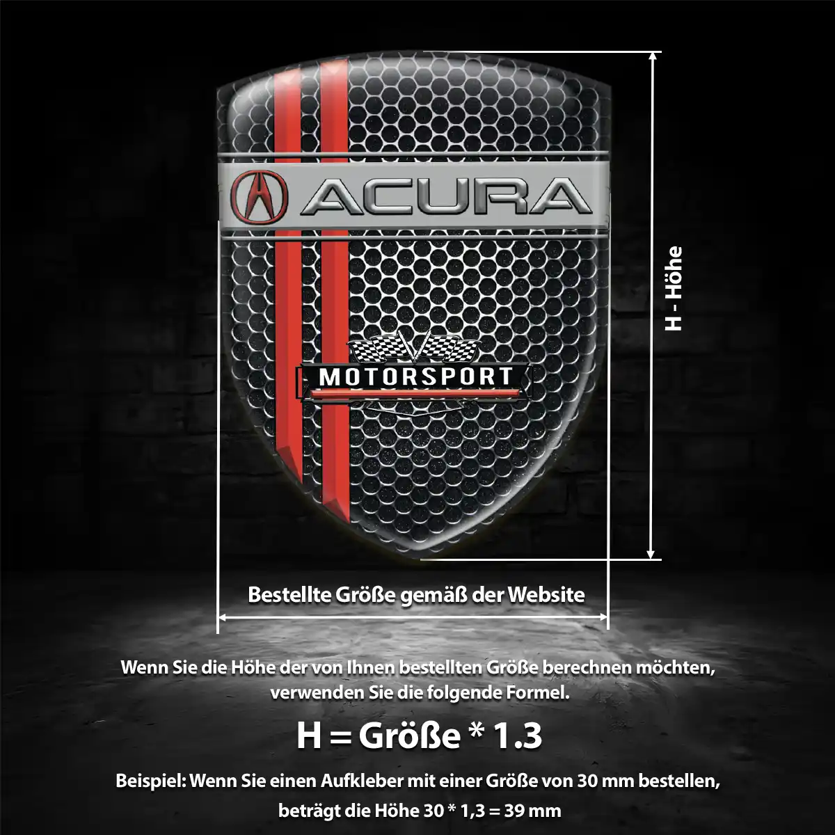 Acura 3D Gel Aufkleber Emblem Premiumqualität